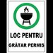 Placuta pentru loc pentru gratar permis